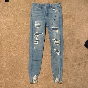Light blue american eagle skinny jeans